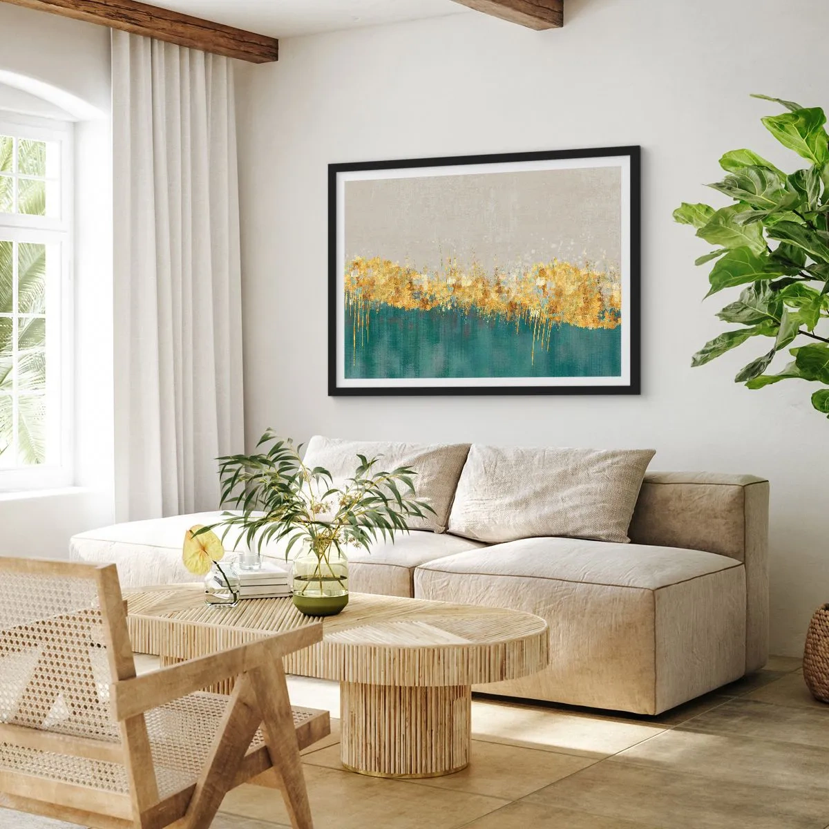 Poszter fehér keretben - Az aranyhatár - 70x50 cm