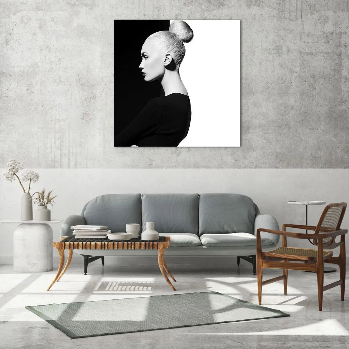 Üveg kép - Egyszerűen egy nő - 60x60 cm