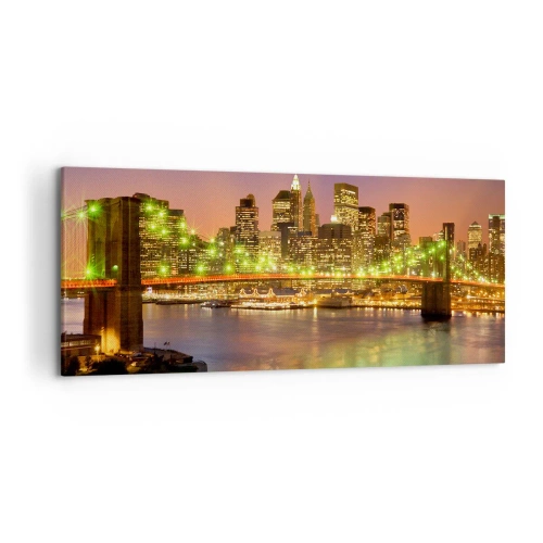 Vászonkép - Itt soha nem alszik el a fény - 120x50 cm