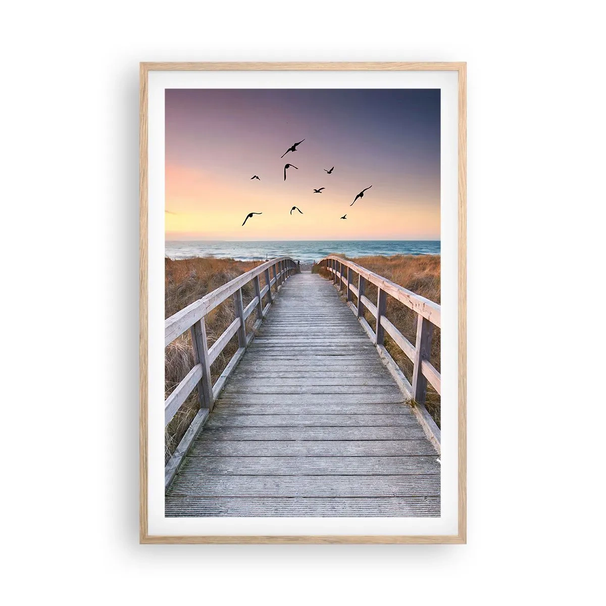 Poszter világos tölgy keretben - Repülési tér - 61x91 cm