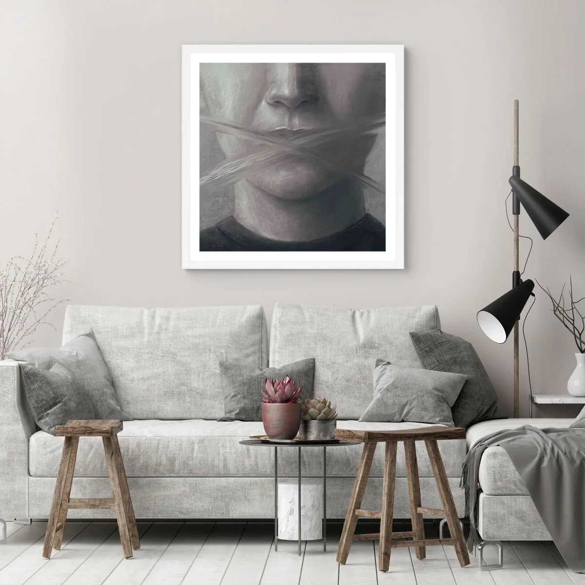 Poszter fekete keretben - Szó nélkül - 50x50 cm