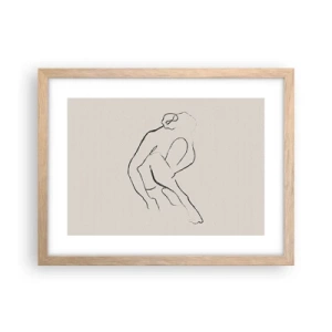 Poszter világos tölgy keretben - Intim vázlat - 40x30 cm
