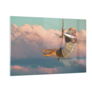 Üveg kép - Szórakozás a fellegekben - 120x80 cm