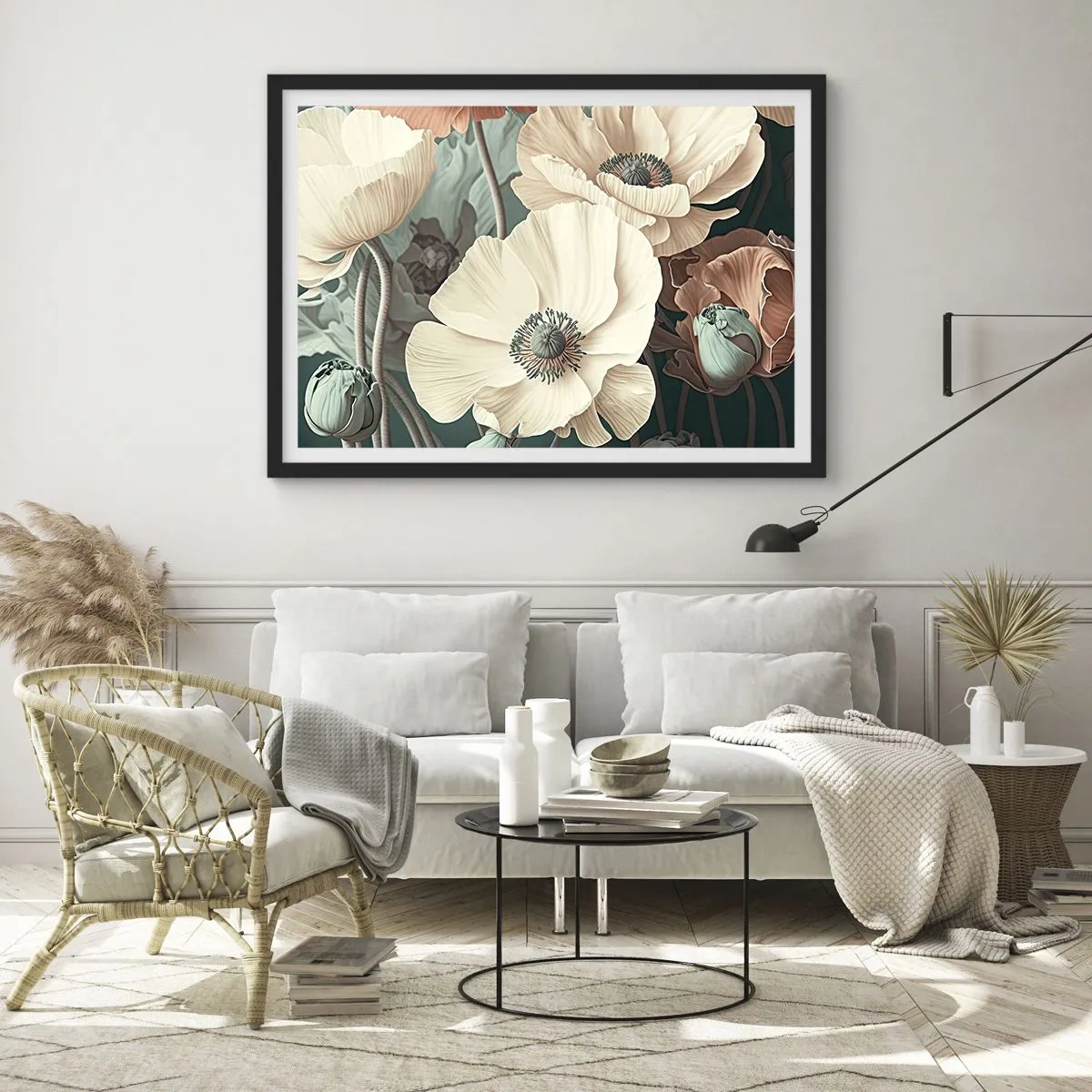 Poszter fehér keretben - Pipacsok suttogása - 70x50 cm