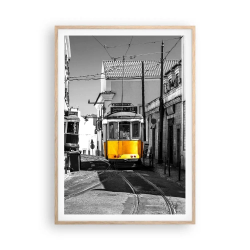 Poszter világos tölgy keretben - Lisszabon szelleme - 70x100 cm