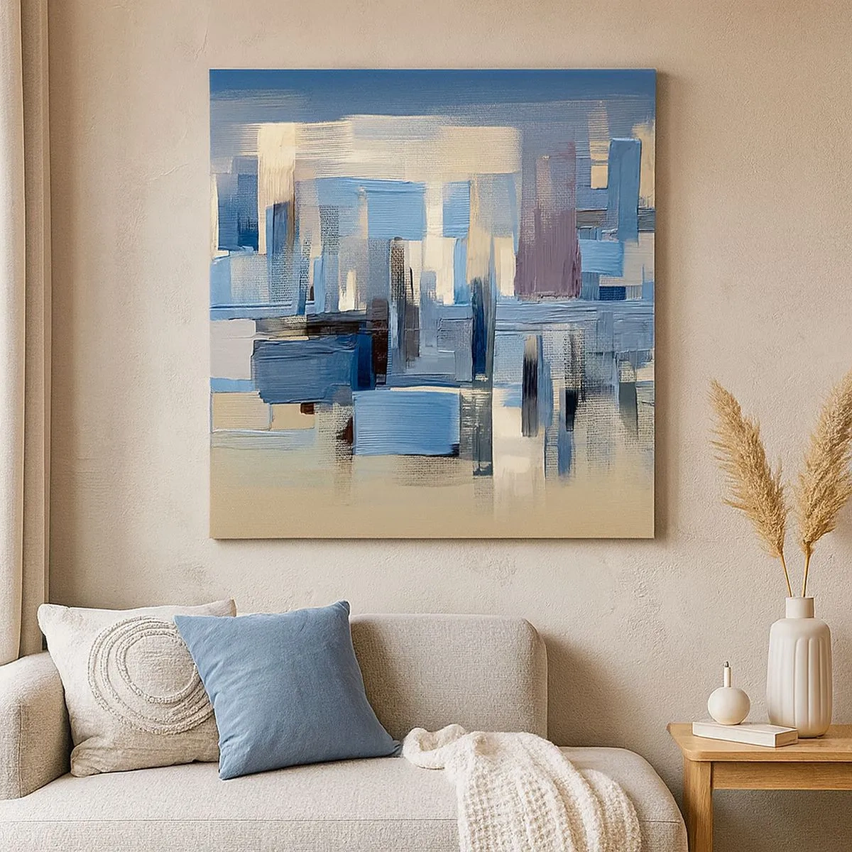 Vászonkép - Kék építmény - 30x30 cm