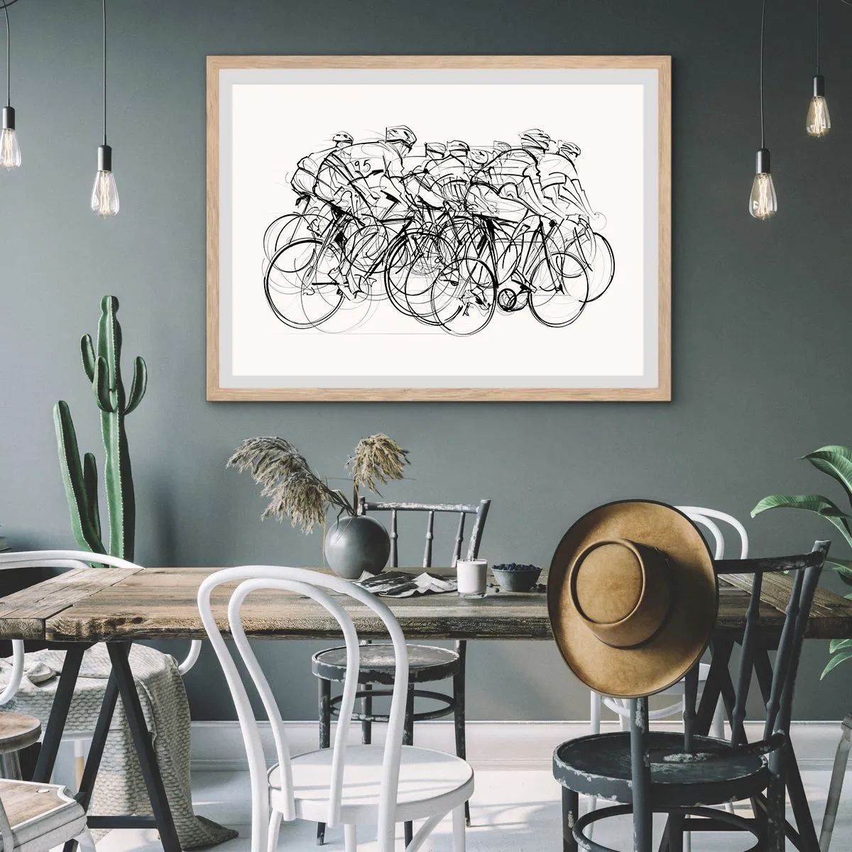 Poszter világos tölgy keretben - Együtt, a csapatban - 100x70 cm