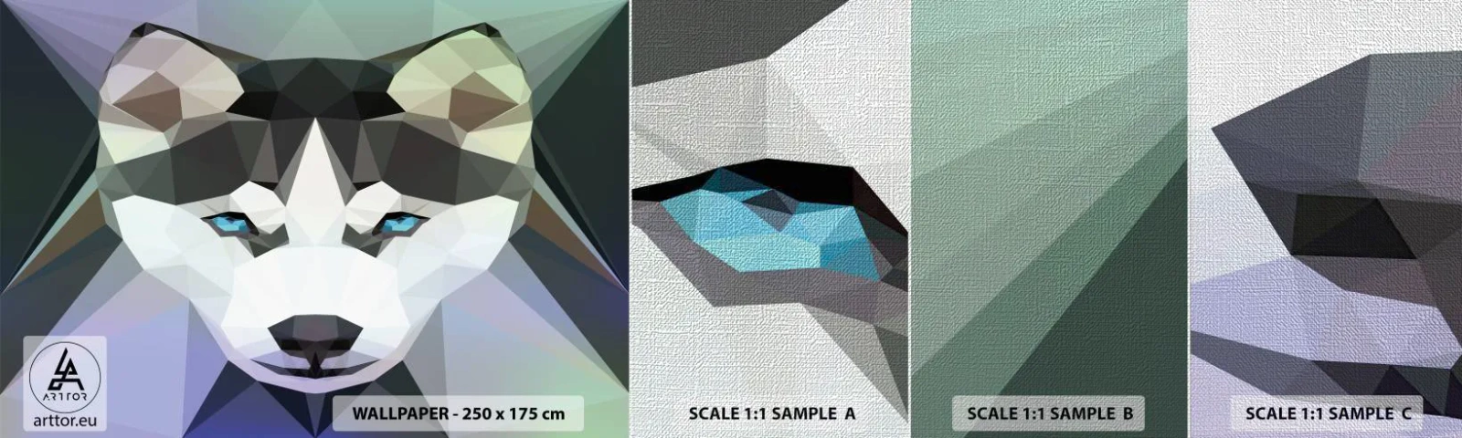 Fotótapéta Minta Premium Canvas - Az északi havas emléke - Absztrakció, Állatok, Farkas - 100x30 cm