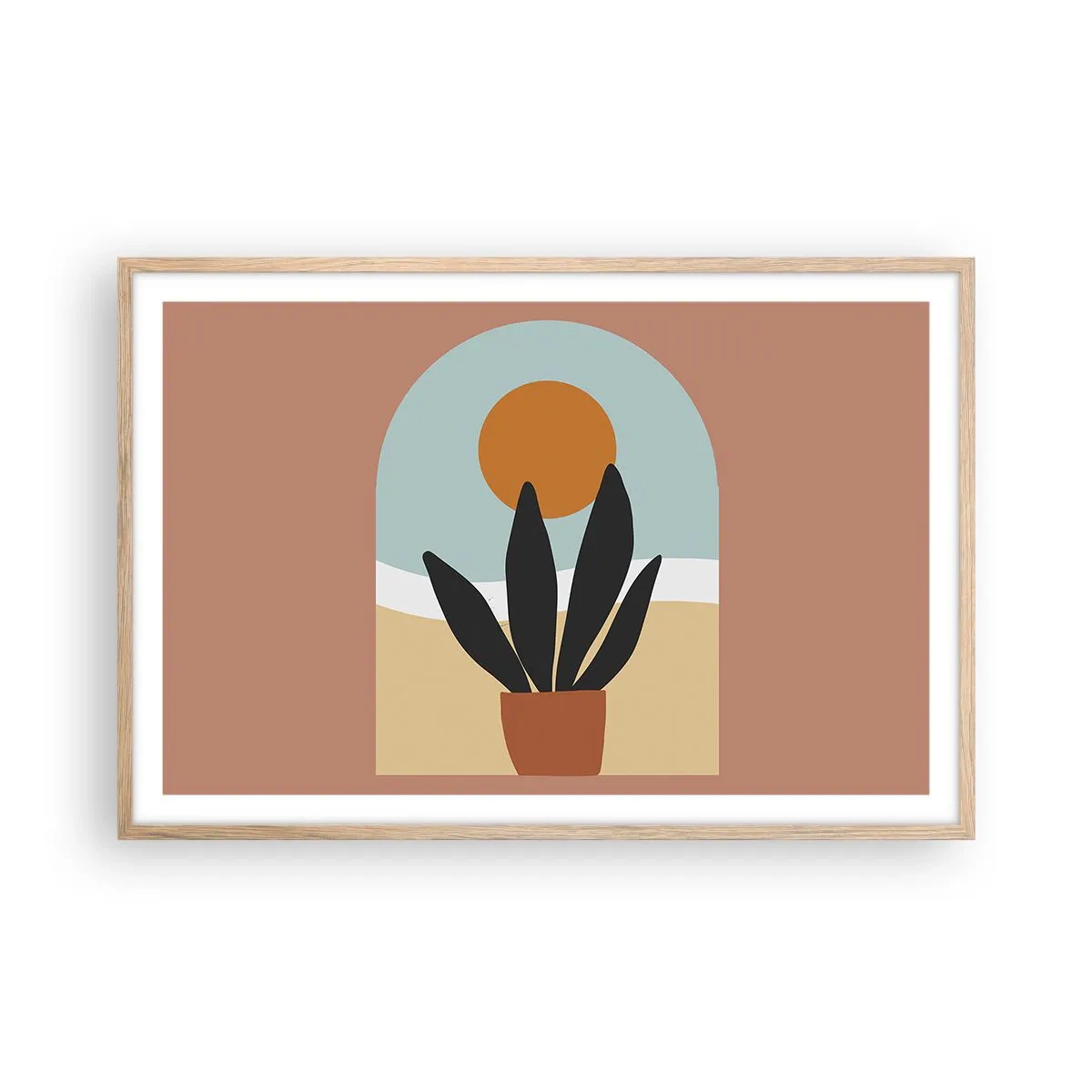 Poszter világos tölgy keretben - Kis örömök - 91x61 cm