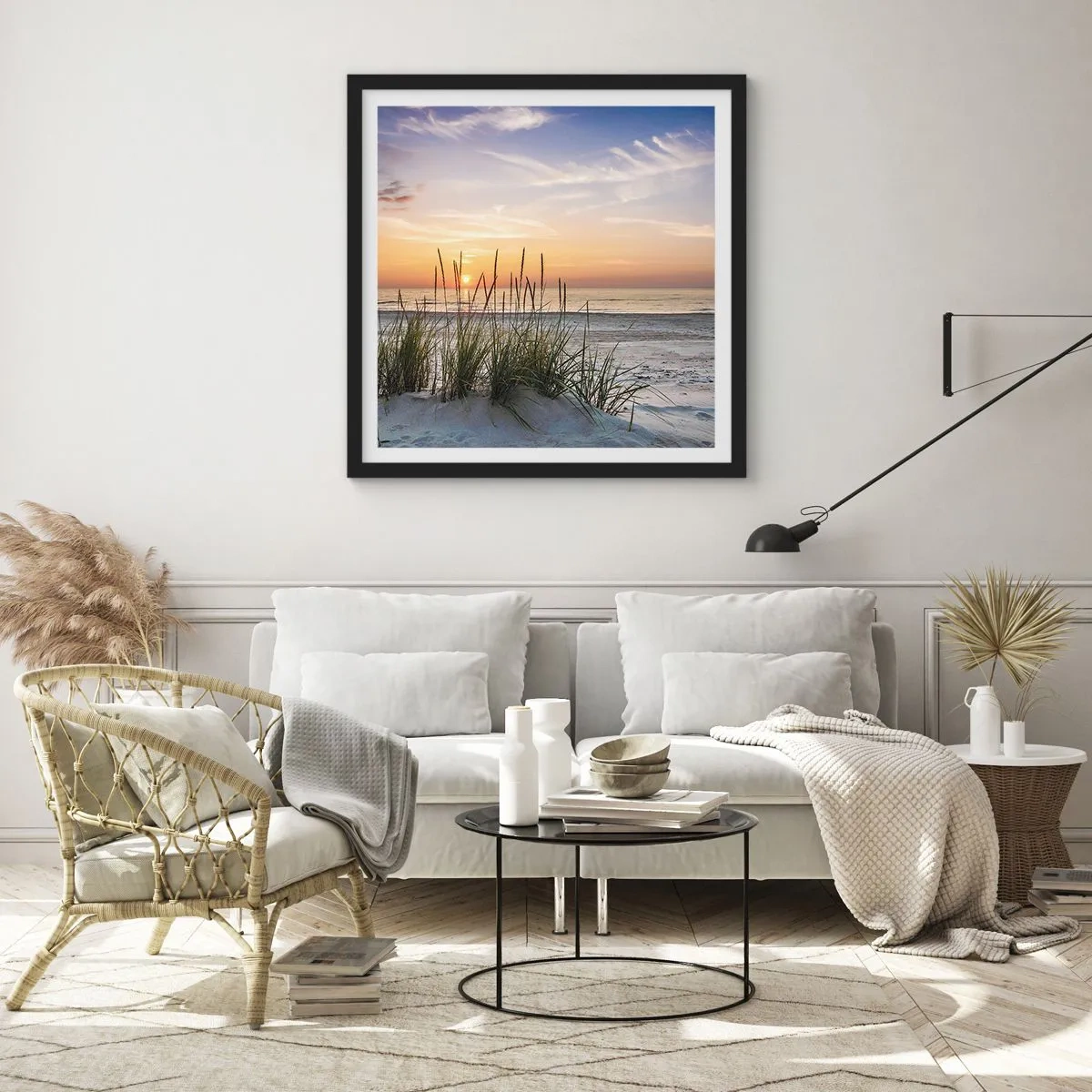 Poszter fehér keretben - Nézz, gondolkozz, érezz - 50x50 cm