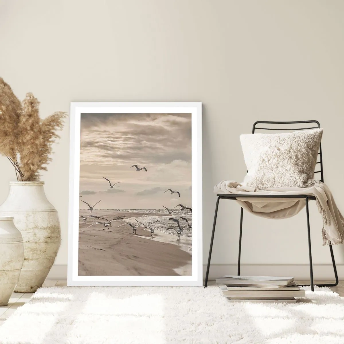 Poszter fekete keretben - A tenger hangja, a madarak éneke - 70x100 cm