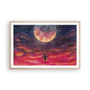 Poszter világos tölgy keretben - Álmodozva - 91x61 cm