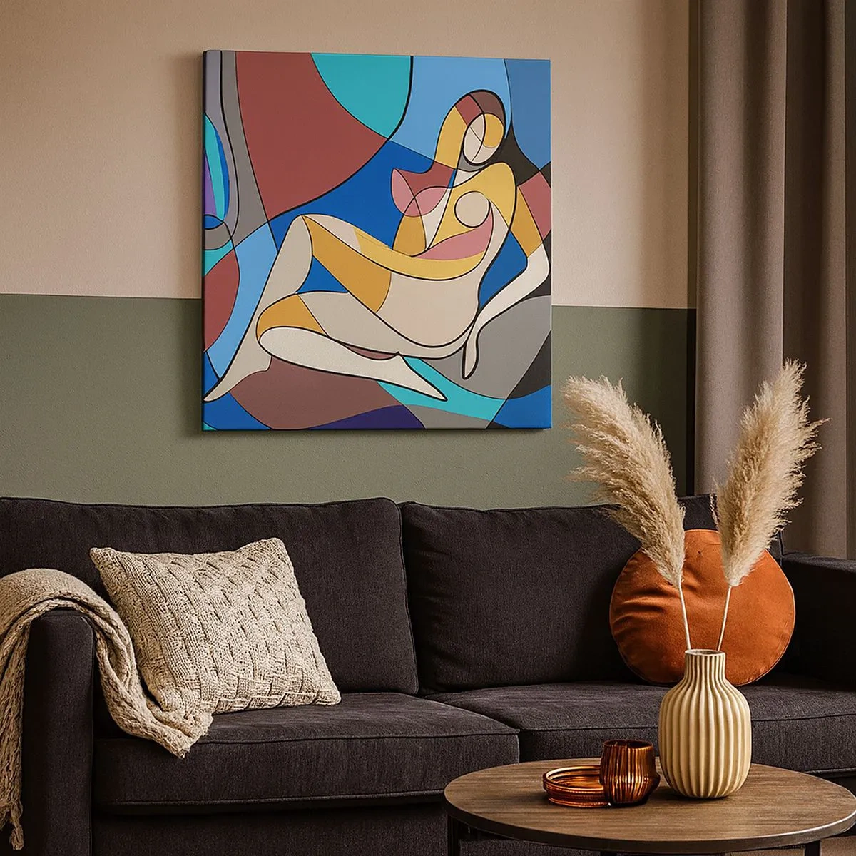 Vászonkép - Kubista akt - 30x30 cm