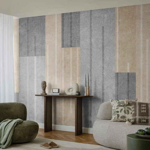 Fotótapéta Premium Sand - Kompozíció: tartsa a függőlegeset - Absztrakció, Vonalak, Pasztell - 200x140 cm