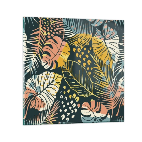 Üveg kép - Leveles fantázia - 30x30 cm