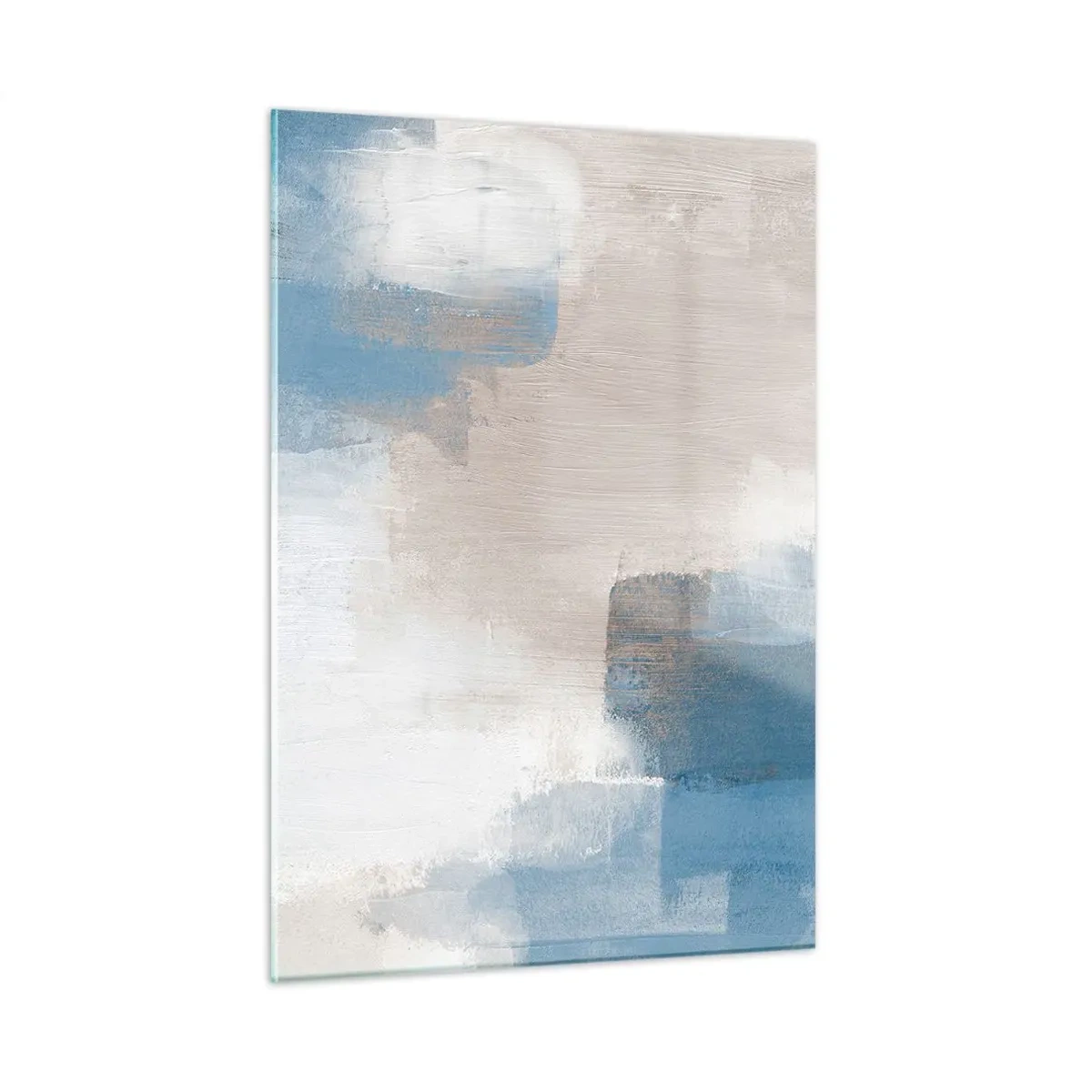 Üveg kép - Rózsaszín absztrakció egy kék fátyol mögött - 50x70 cm