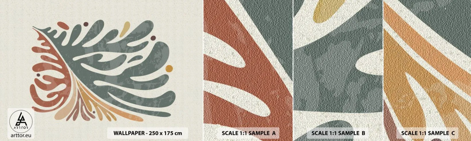 Fotótapéta Minta Standard Eco - Többszínű levél - Boho, Minimalizmus, Darab - 100x30 cm