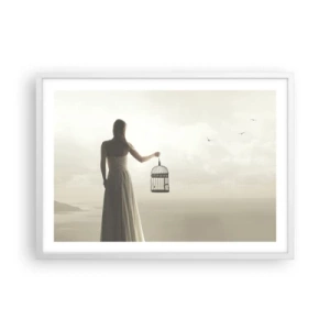 Poszter fekete keretben - Légy szabad - 70x50 cm