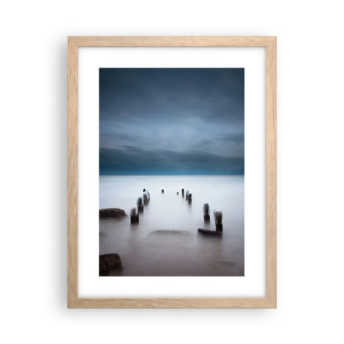 Poszter világos tölgy keretben - Töprengő tó - 30x40 cm