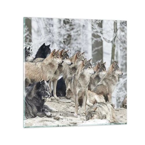 Üveg kép - Család és barátok - 60x60 cm