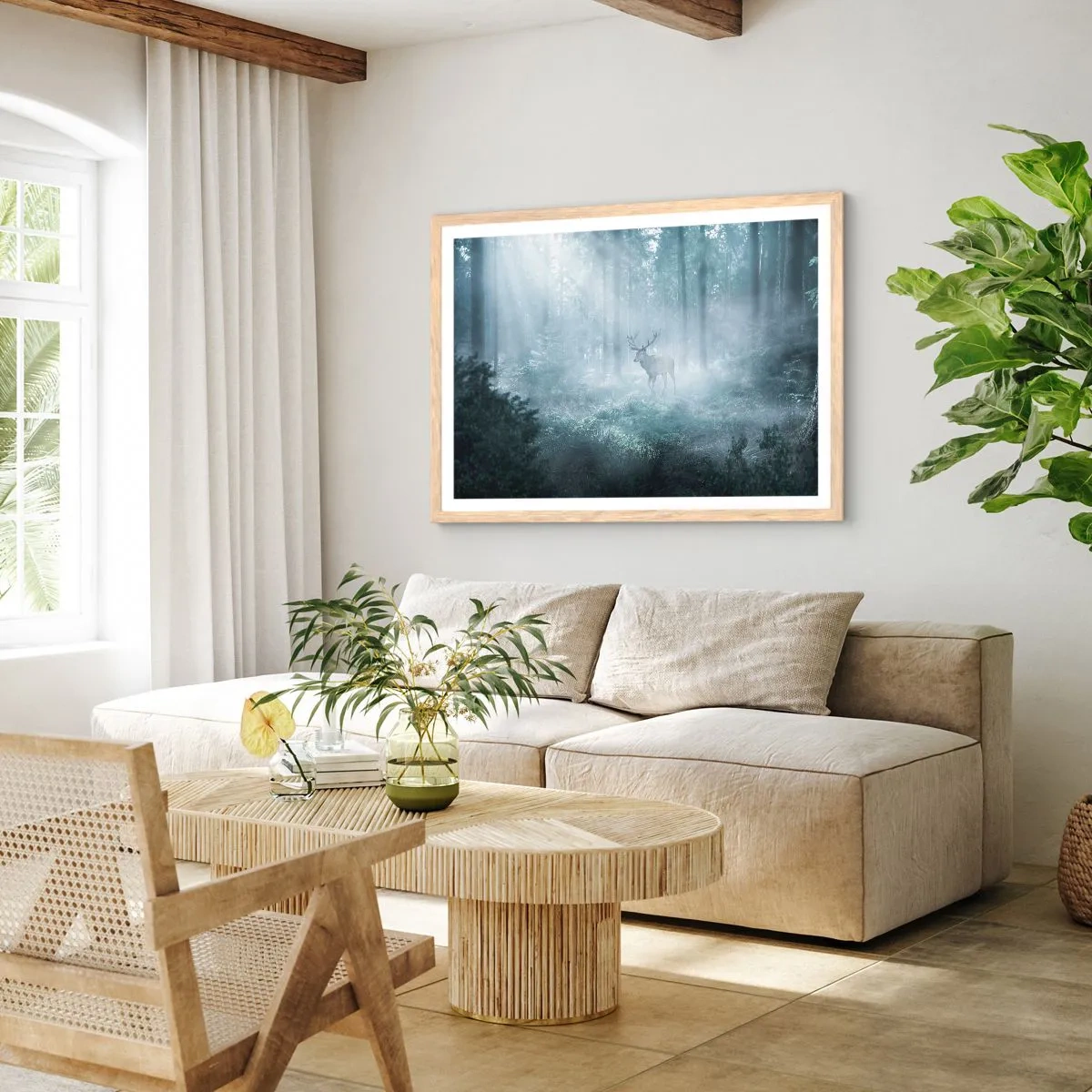 Poszter világos tölgy keretben - Reggeli birtokellenőrzés - 91x61 cm