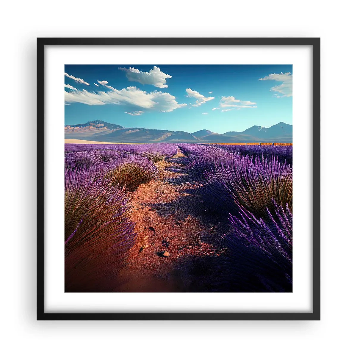 Poszter fehér keretben - Illatos mezők - 50x50 cm