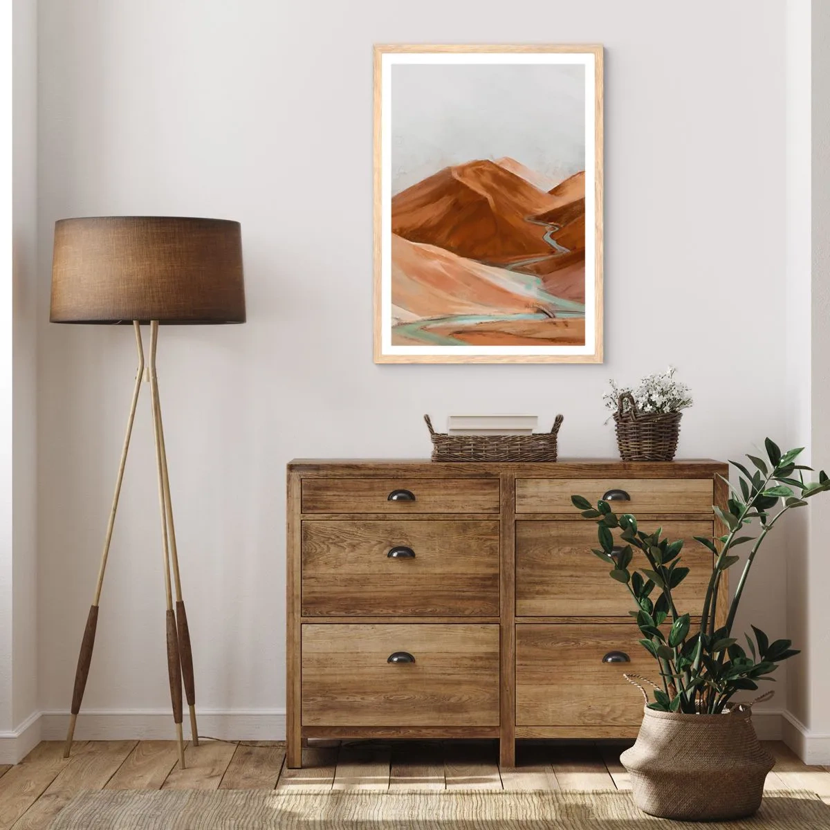 Poszter világos tölgy keretben - A forráshoz - 61x91 cm