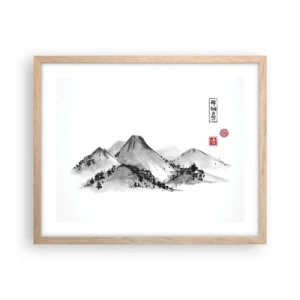 Poszter világos tölgy keretben - Messze a távoltól - 50x40 cm