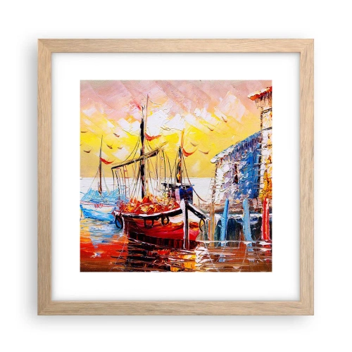 Poszter világos tölgy keretben - Boldog visszatérés - 30x30 cm