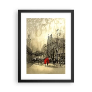 Poszter fehér keretben - Egy randevú a londoni ködben  - 30x40 cm