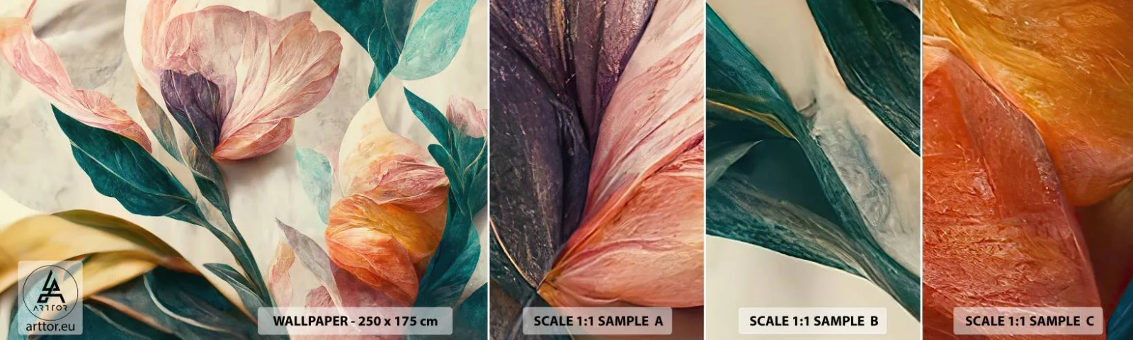 Fotótapéta Minta Standard Eco - A déli szigetek virágai - Virágok, Szüret, Növénytan - 100x30 cm