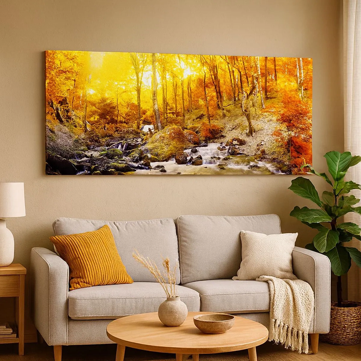 Vászonkép - Kövek aranyba és platinába - 100x40 cm