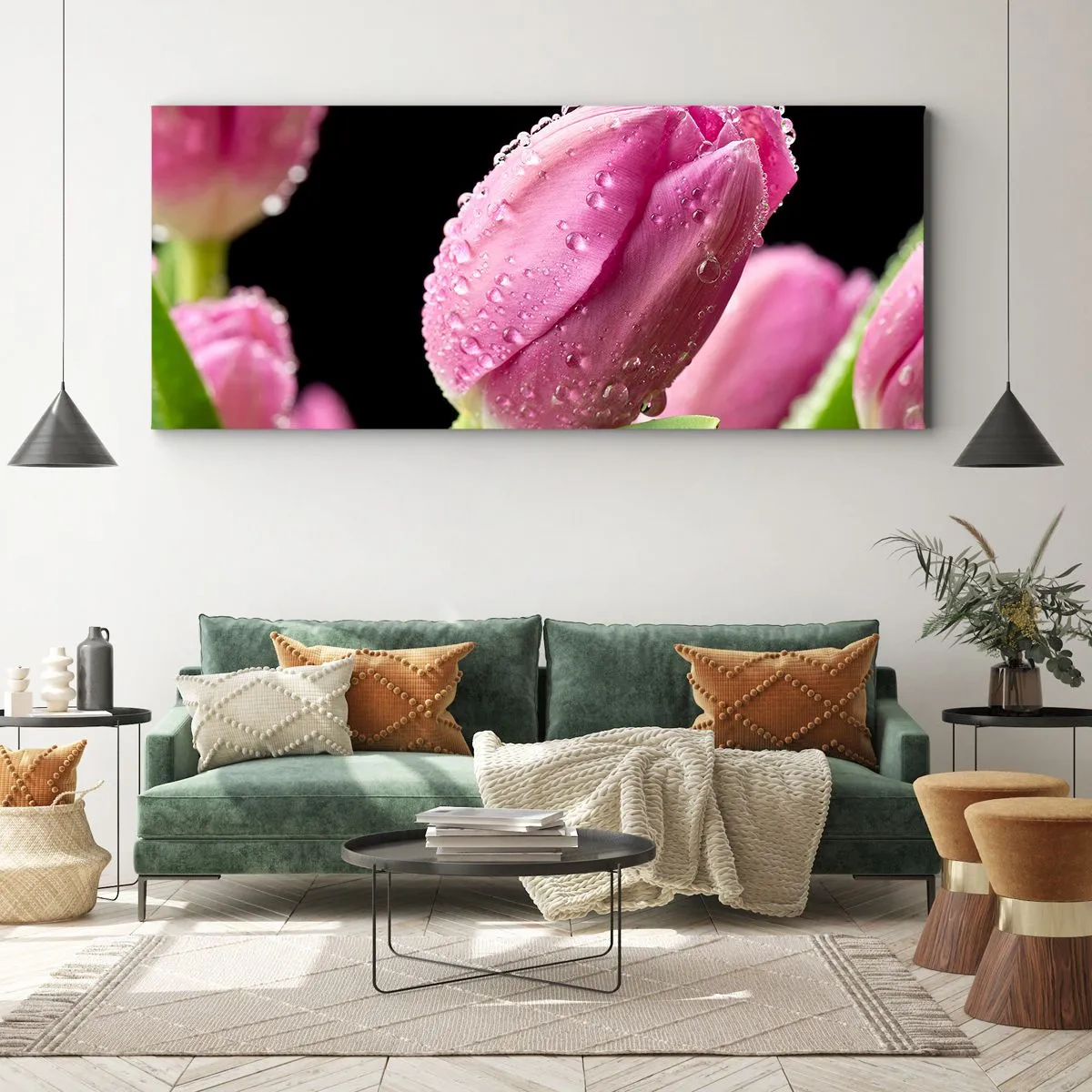 Vászonkép - Lila álom a harmatban - 140x50 cm