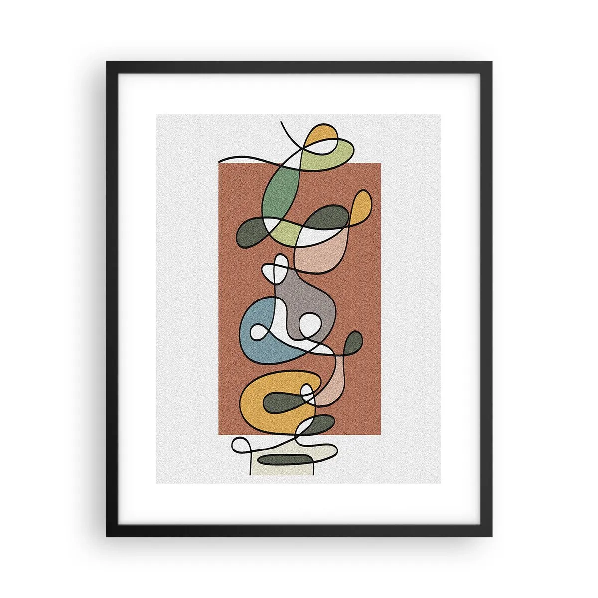 Poszter fehér keretben - Absztrakció: színes kuszaság - 40x50 cm