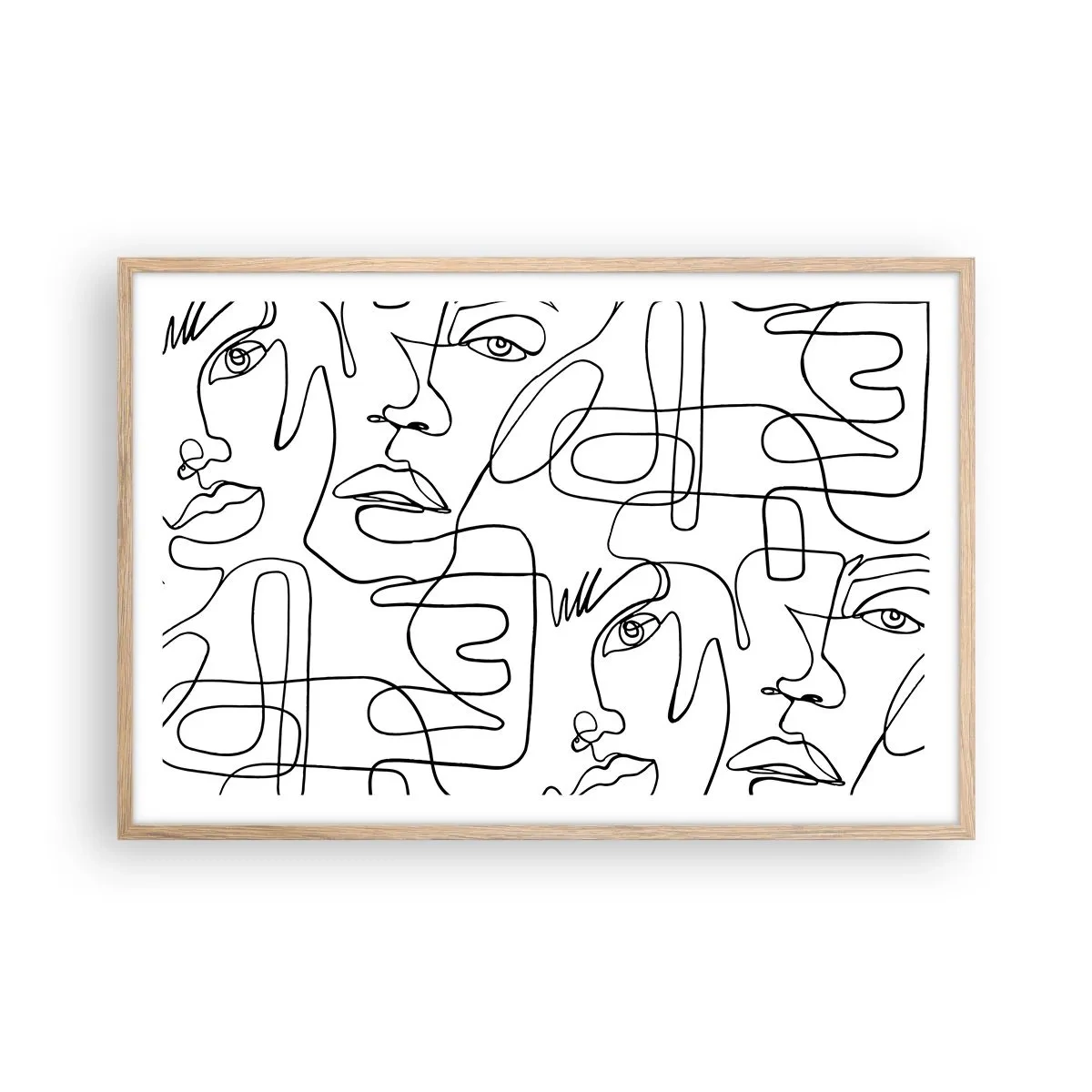 Poszter világos tölgy keretben - Összegabalyodott érzelmekben - 91x61 cm