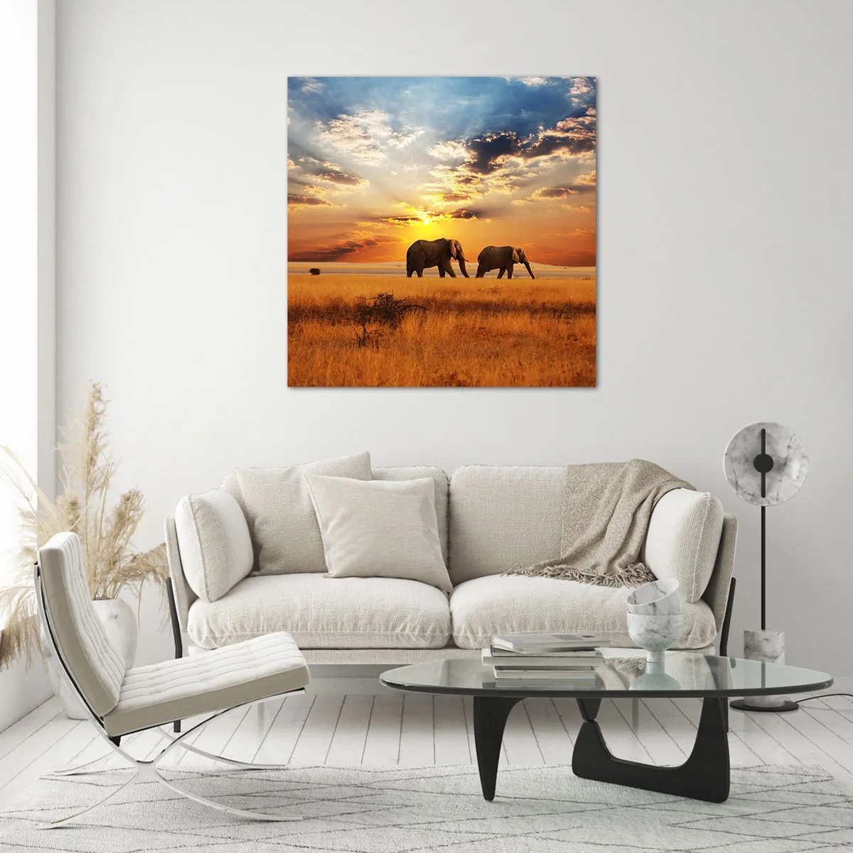 Üveg kép - Családi séta - 40x40 cm