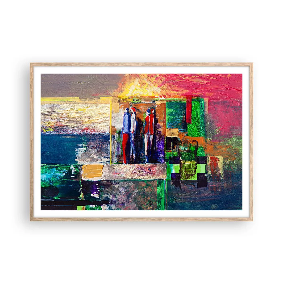 Poszter világos tölgy keretben - Kapcsolatok és érzelmek - 100x70 cm