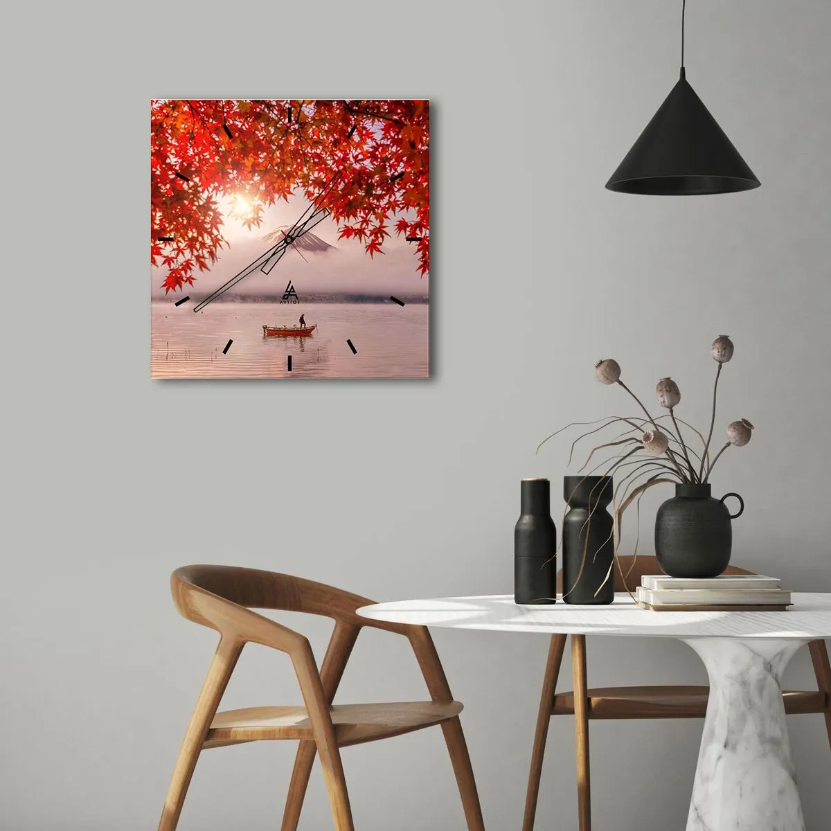 Falióra, Óra - Japán hangulatban - 40x40 cm