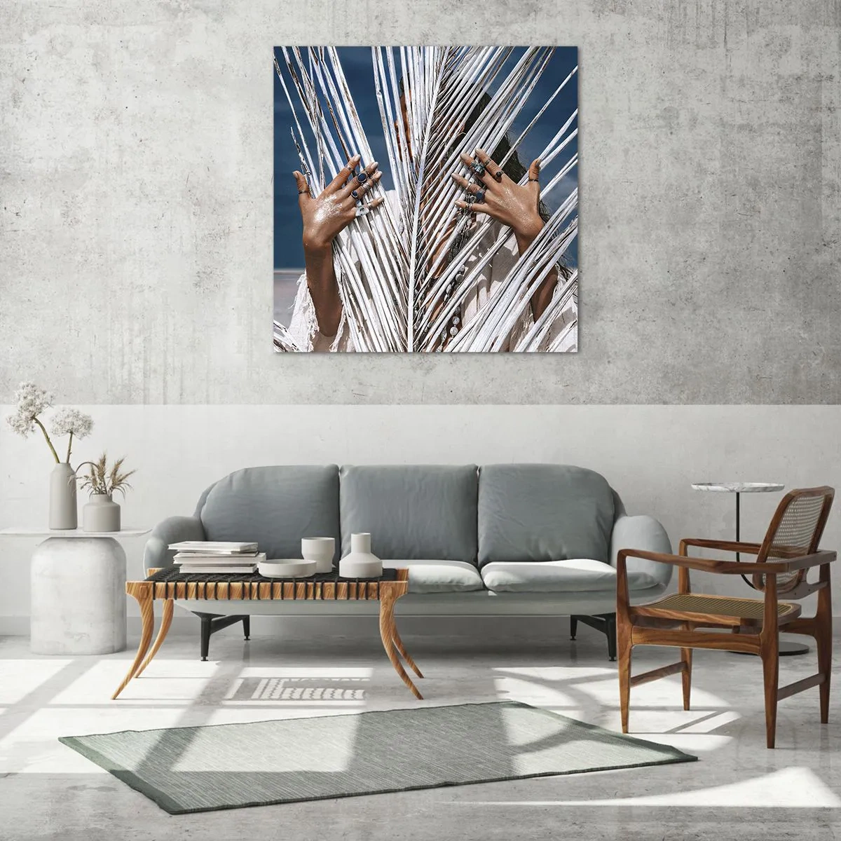 Üveg kép - Sámán asszonya? - 60x60 cm