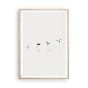 Poszter világos tölgy keretben - Négy egyszerű lépés - 70x100 cm