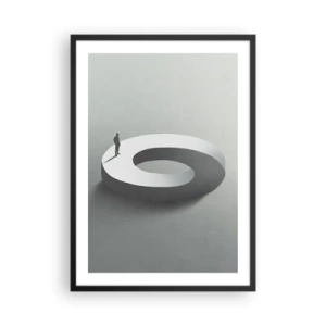 Poszter fehér keretben - Minimalista figura geometrikus szerkezeten - 50x70cm - És bölcsnek lenni - Modern fali dekoráció nappalihoz és hálószobához ARTTOR