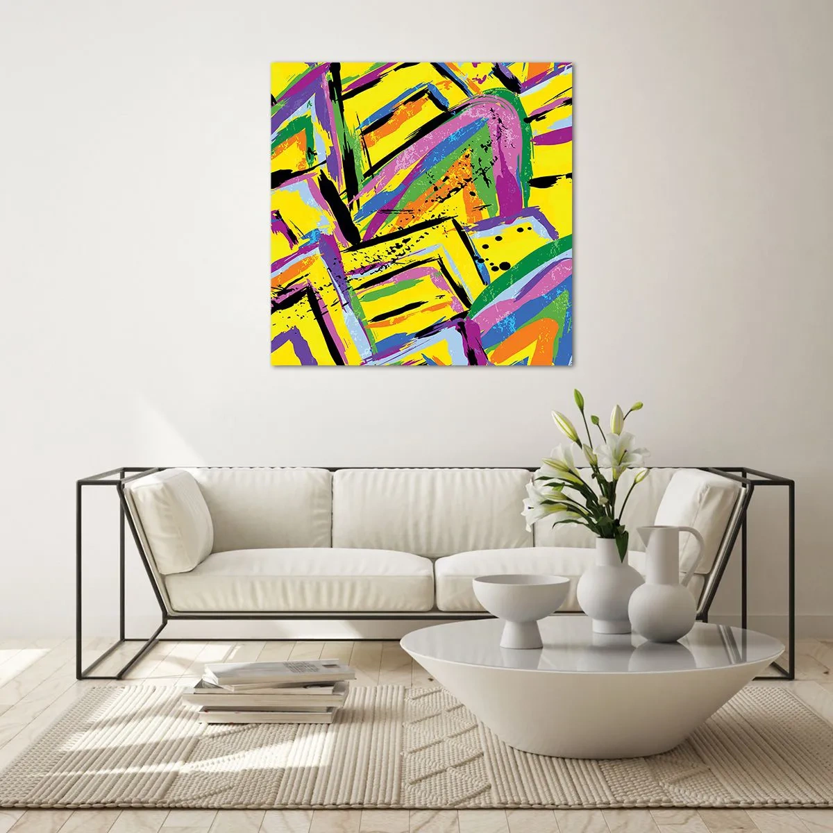 Üveg kép - Az örömében sikít - 60x60 cm