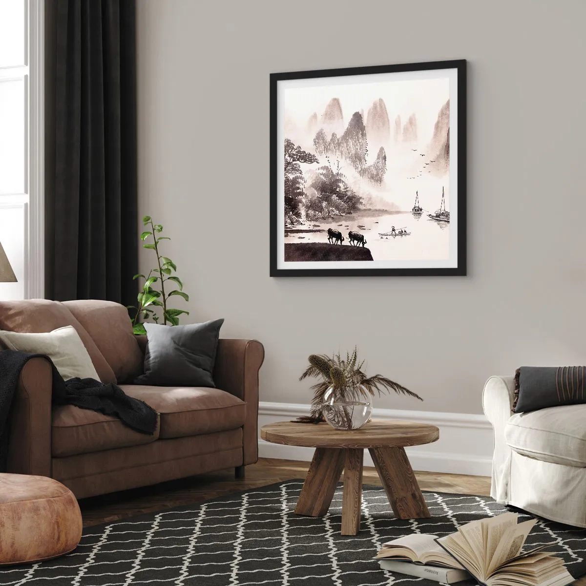 Poszter fehér keretben - Kelet egzotikus hétköznapjai - 60x60 cm