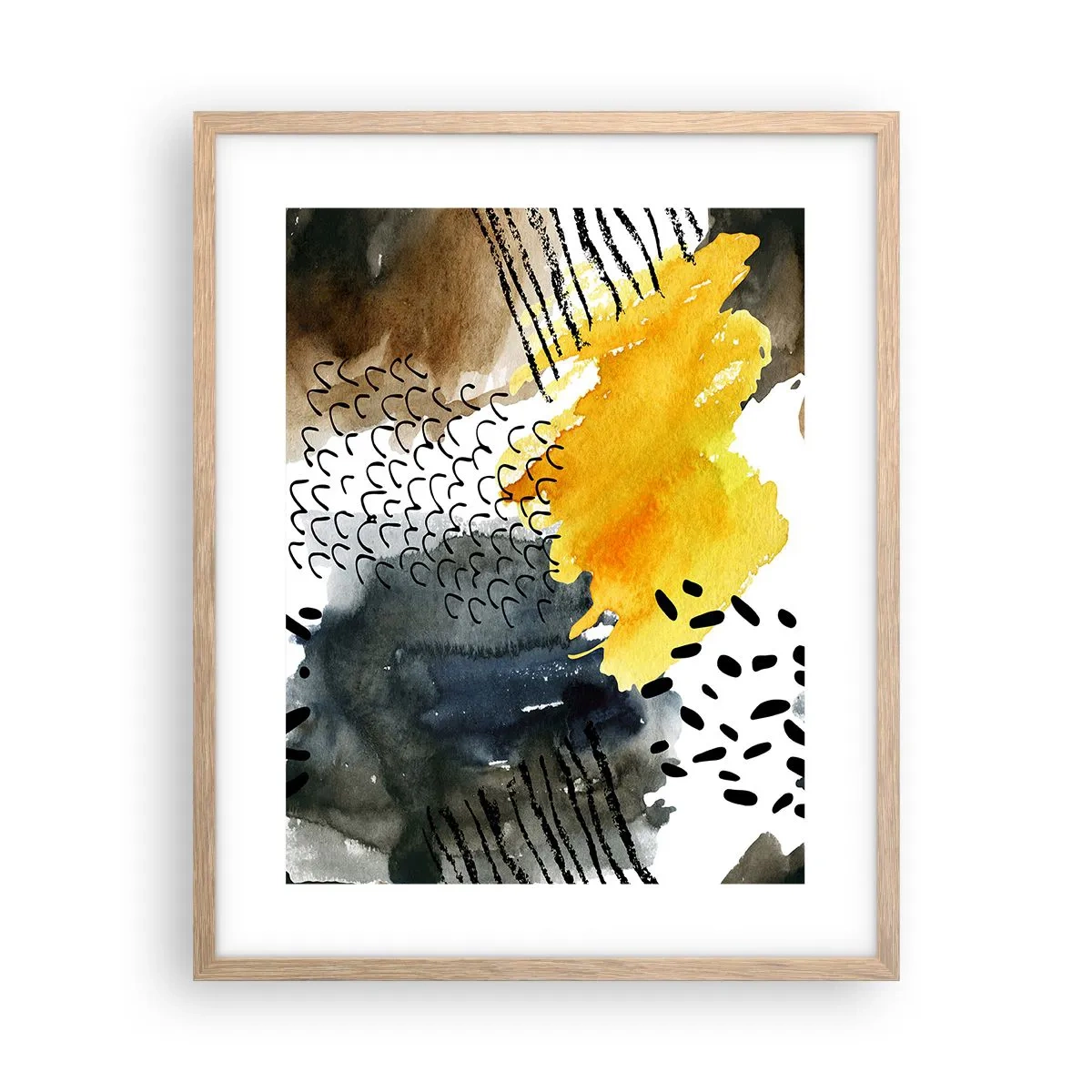 Poszter világos tölgy keretben - Az elemek találkozása - 40x50 cm