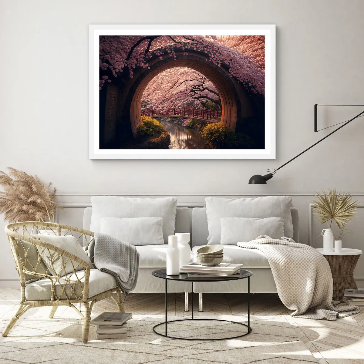 Poszter fekete keretben - Japán tavasz - 100x70 cm