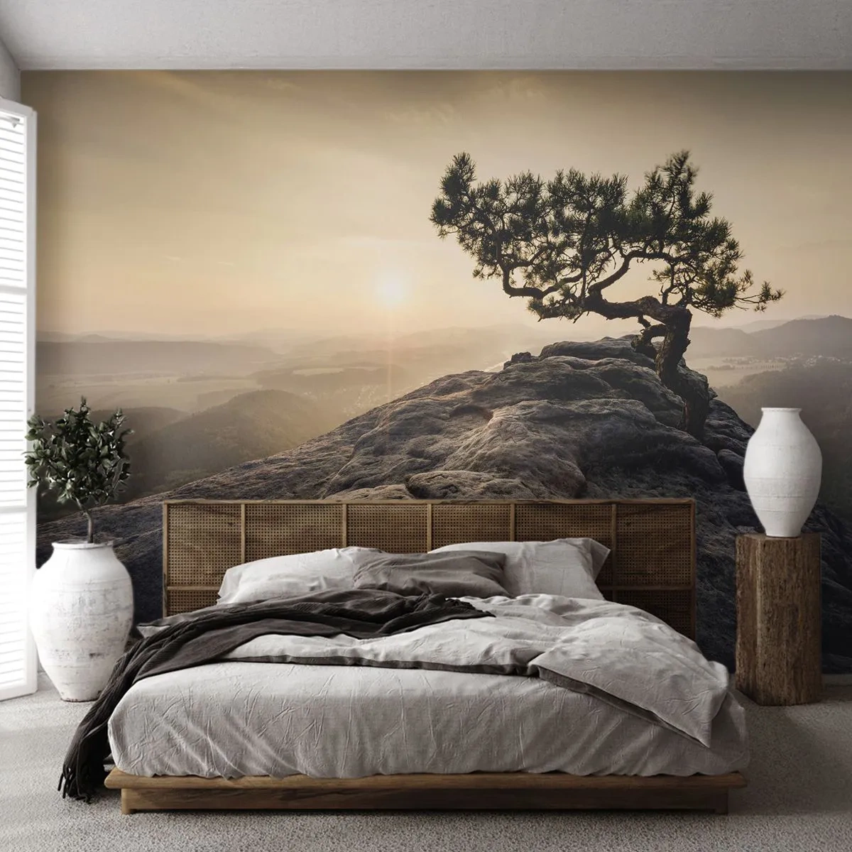 Fotótapéta Premium Canvas - Az élet mindig győz - Hegyi táj, Fenyő, Hegyek - 250x175 cm