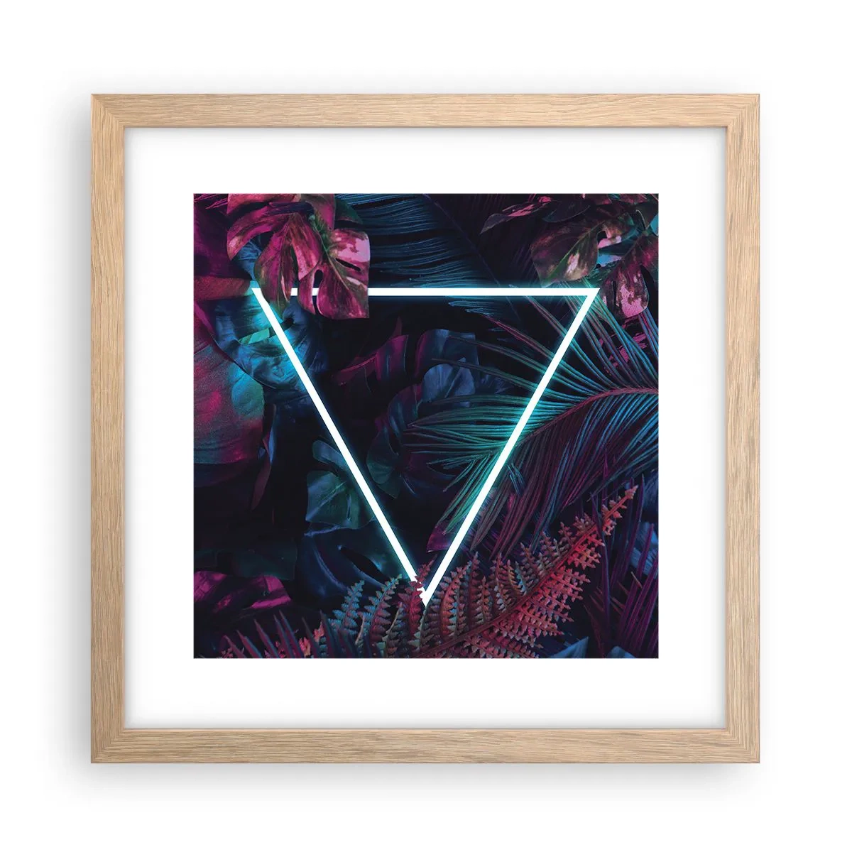 Poszter világos tölgy keretben - Disco stílusú kert - 30x30 cm