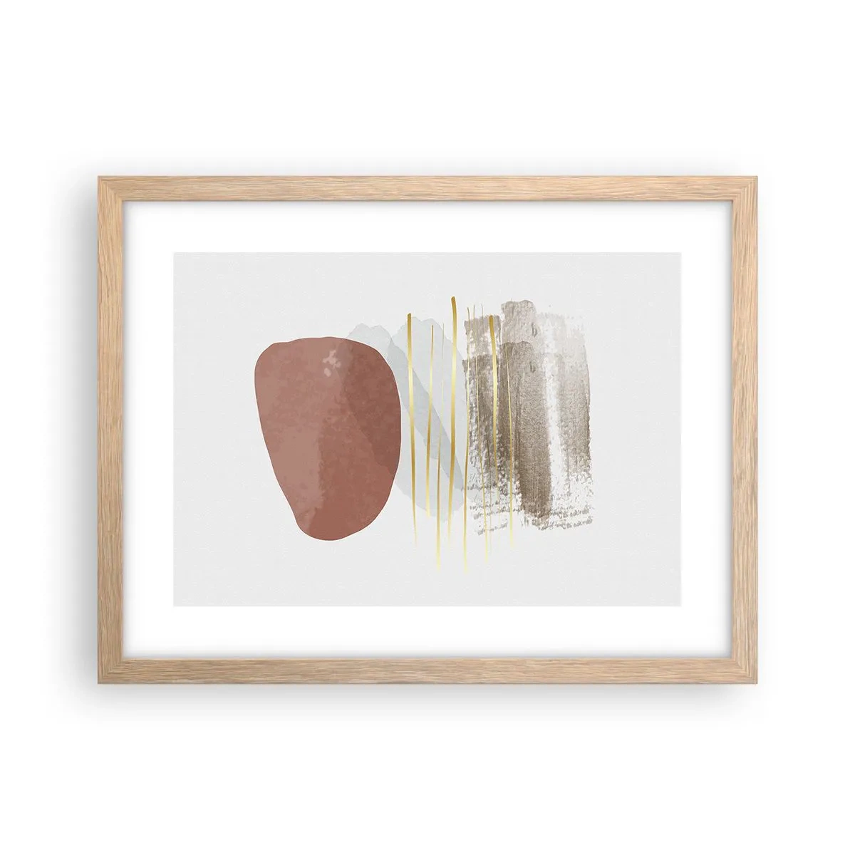 Poszter világos tölgy keretben - Absztrakt oszlopsor - 40x30 cm