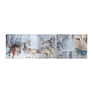 Fotótapéta Minta Premium Sand - Figyelem! Közeledik… - Állatok, Farkasok, Erdő - 100x30 cm