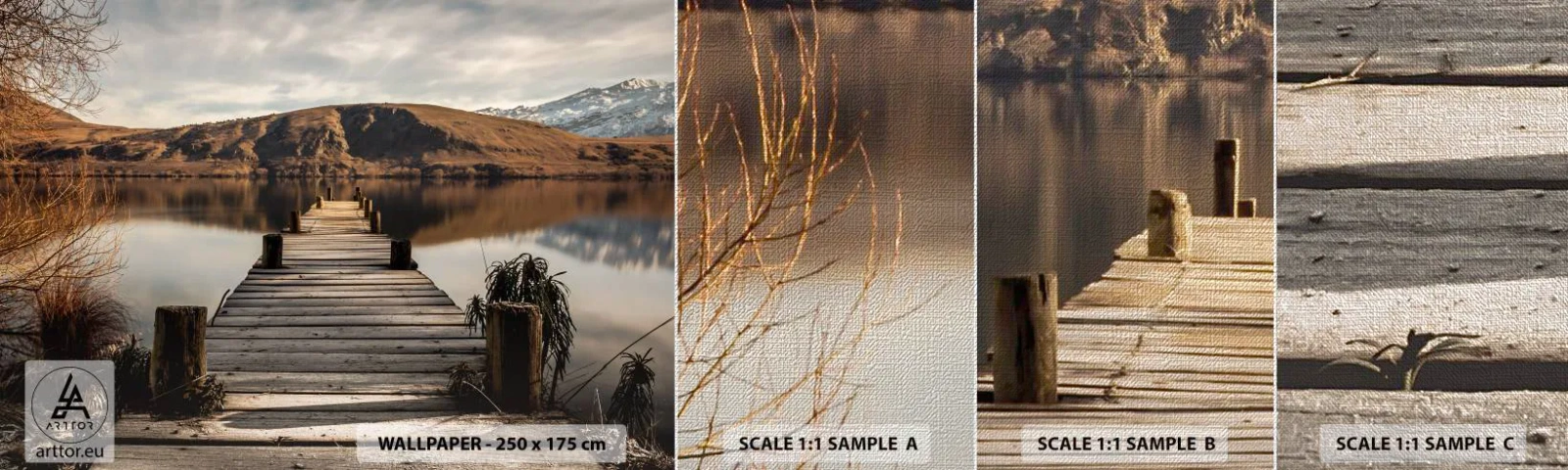 Fotótapéta Minta Premium Canvas - Táj a csendben - Tájkép, Híd, Tó - 100x30 cm